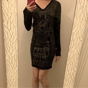 SAY WHAT GOLDEN STUD DRESS SMALL